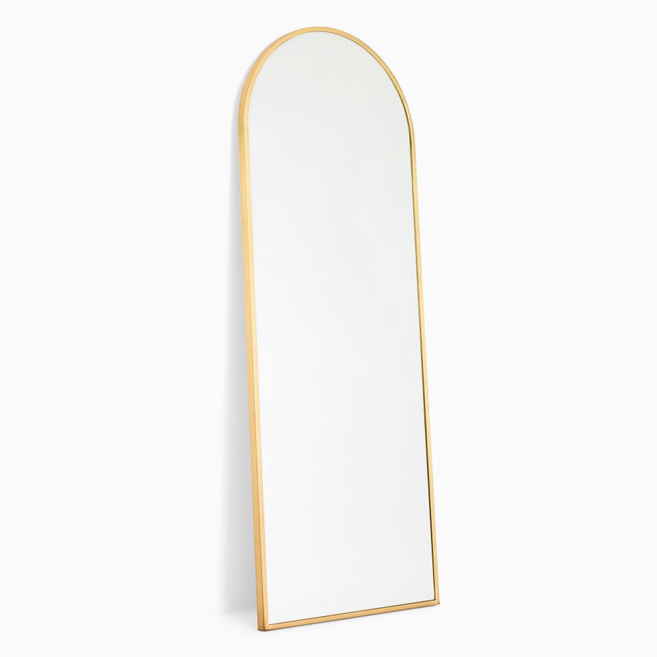Metal Frame Arched 188 cm Floor Mirror, Antique Brass West Elm UK